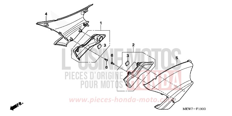 SIDE COVER for Deauville ABS SHASTA WHITE (NH138) from 2007
